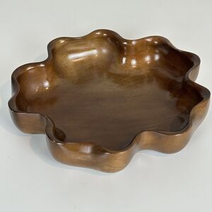 VTG Monkey Pod Flower Shape 9 inch Bowl Boho